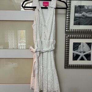 Lilly Pulitzer White Eyelet Midi Dress